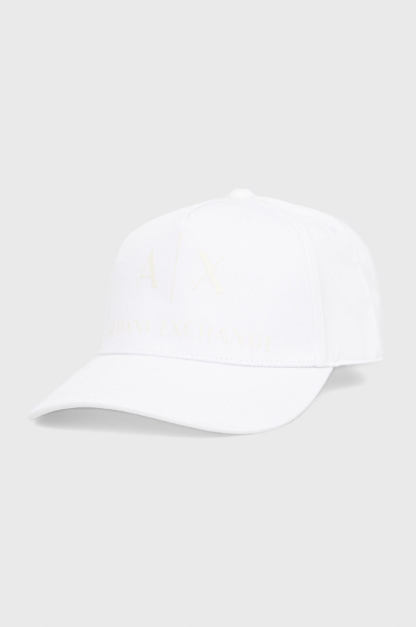 Armani exchange caciula culoarea alb, neted