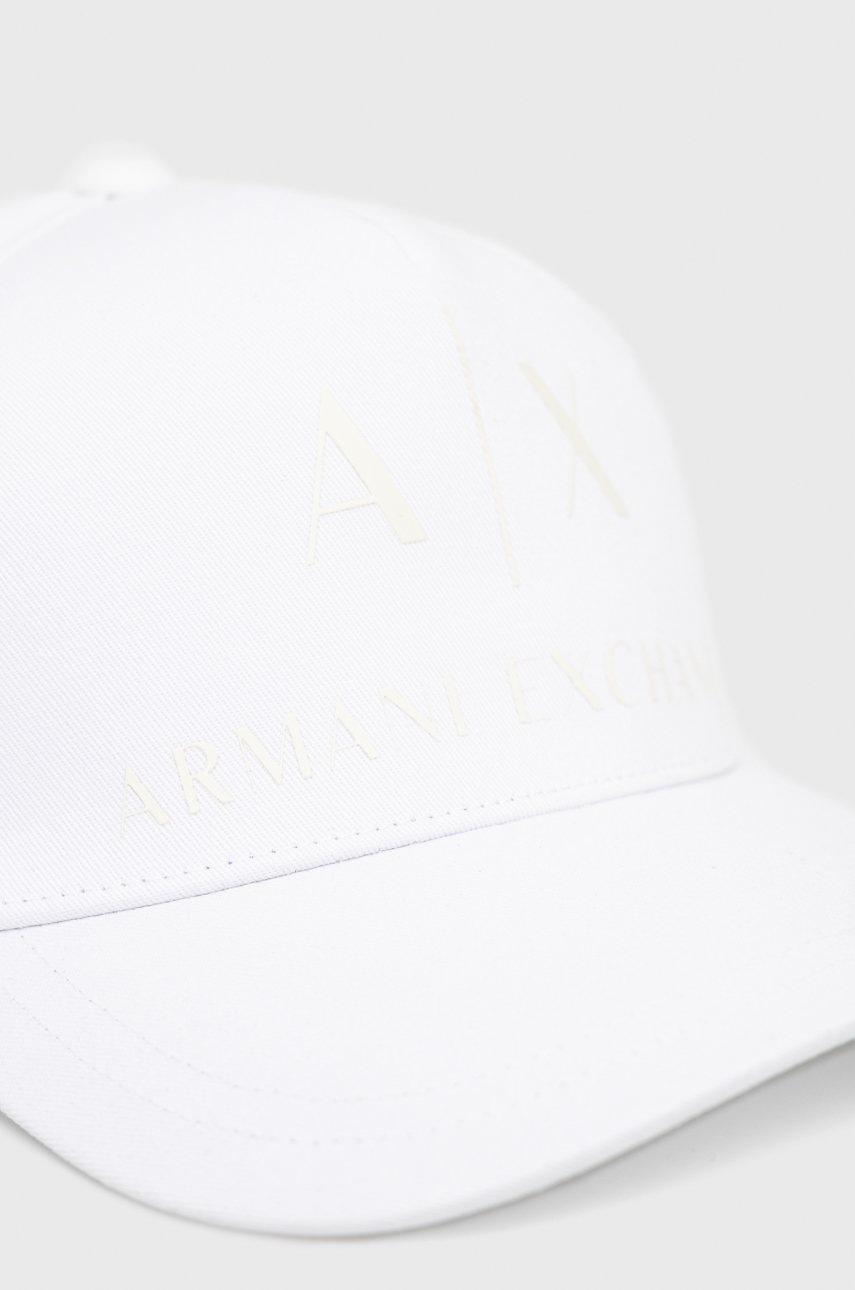 

Кепка Armani Exchange колір білий однотонна