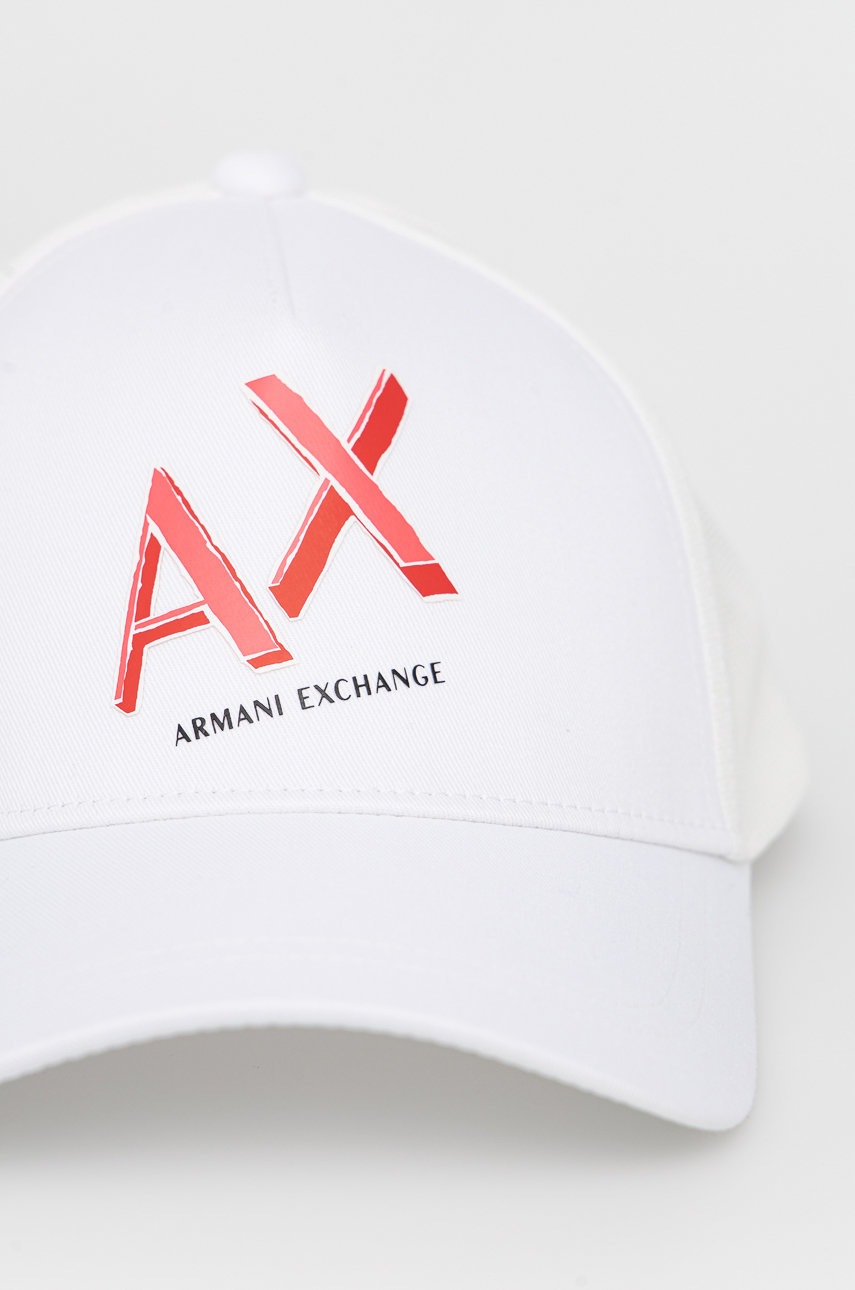 

Кепка Armani Exchange колір білий з принтом