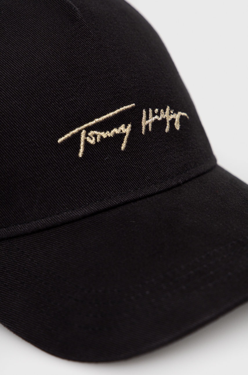 

Бавовняна кепка Tommy Hilfiger колір чорний гладка