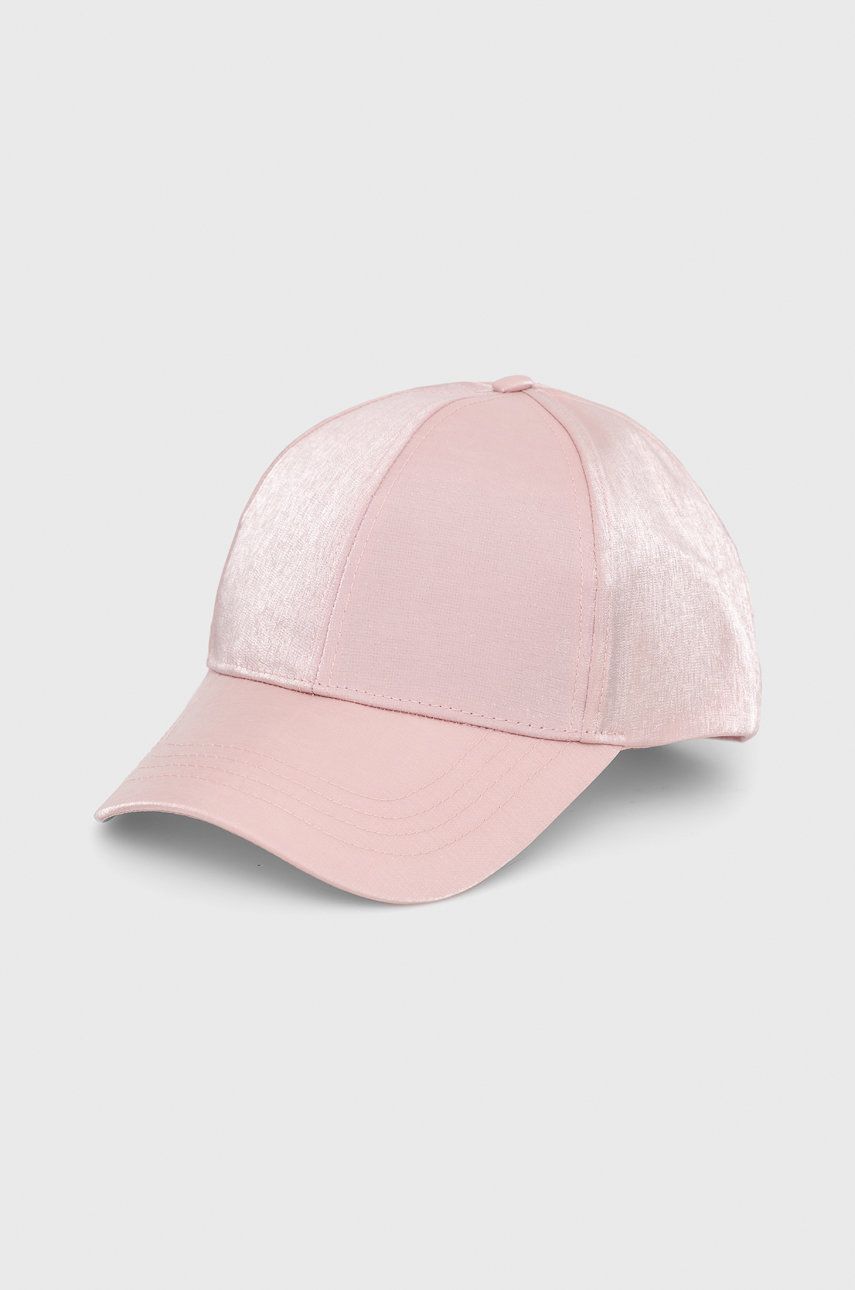Pieces czapka kolor różowy gładka
