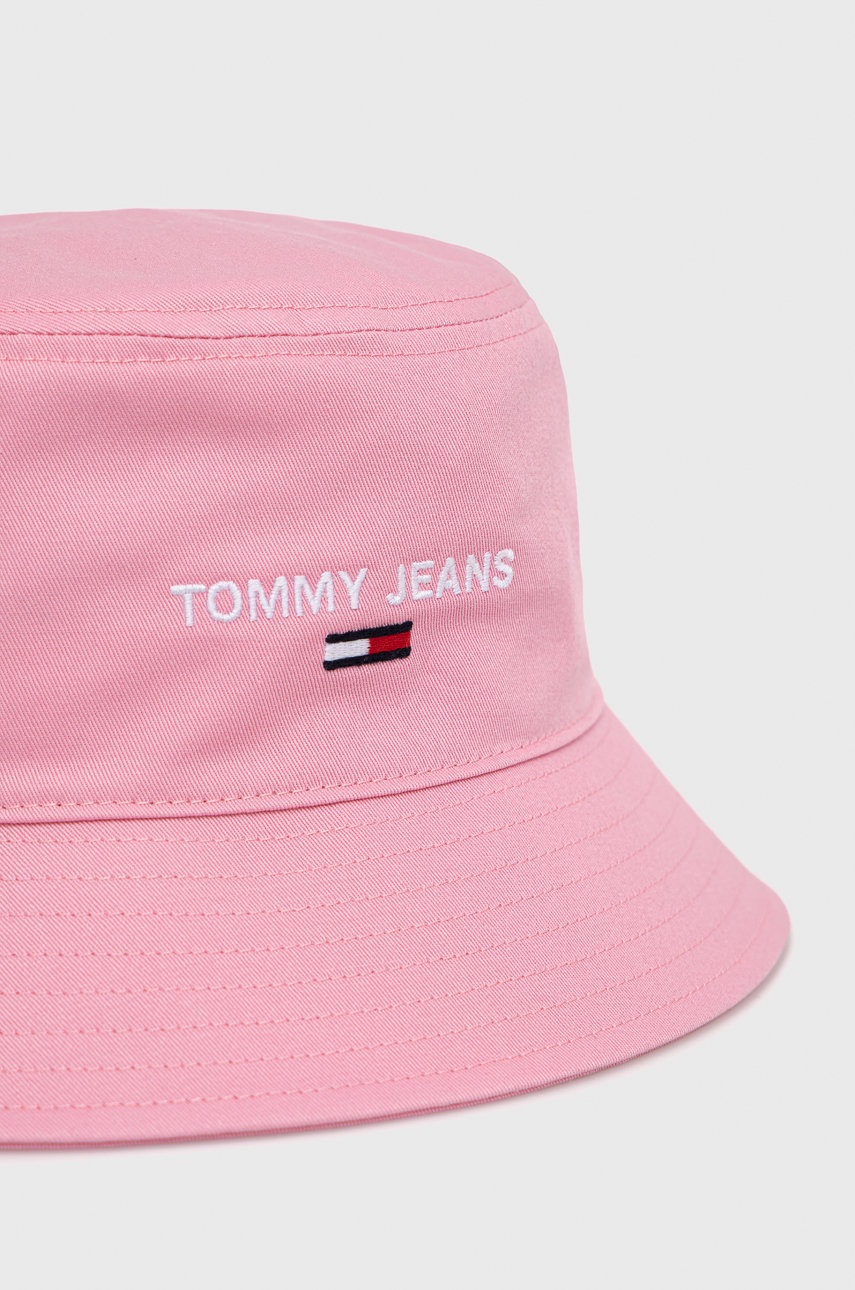 

Бавовняний капелюх Tommy Jeans колір рожевий з бавовни
