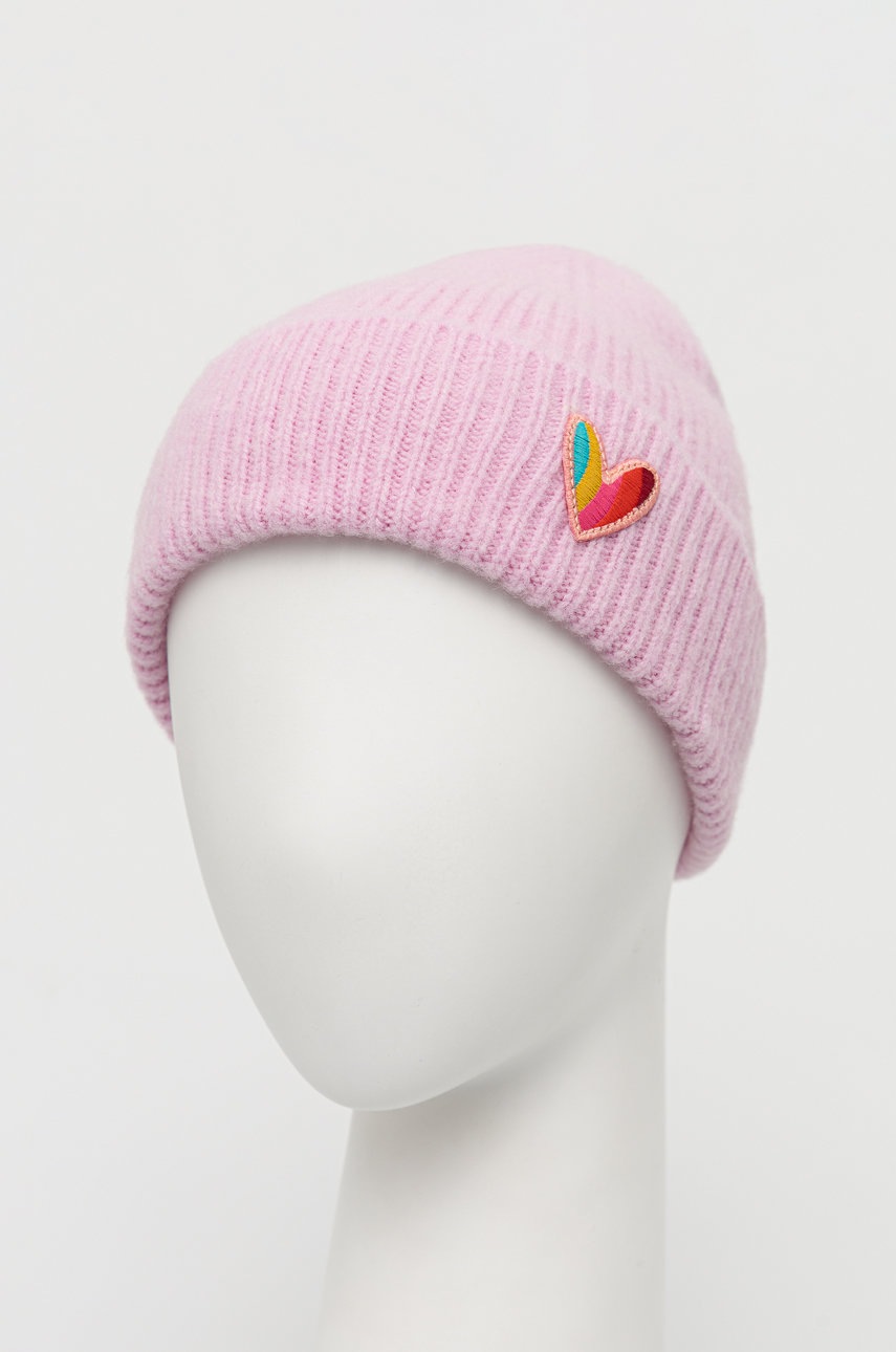 

Шерстяная шапка Paul Smith цвет розовый шерсть