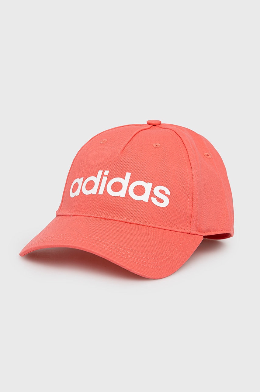 Adidas caciula din bumbac culoarea portocaliu, cu imprimeu