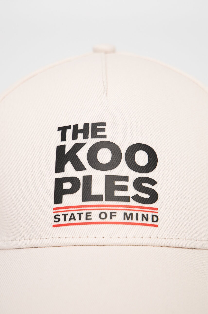 

Хлопковая кепка The Kooples цвет бежевый с принтом