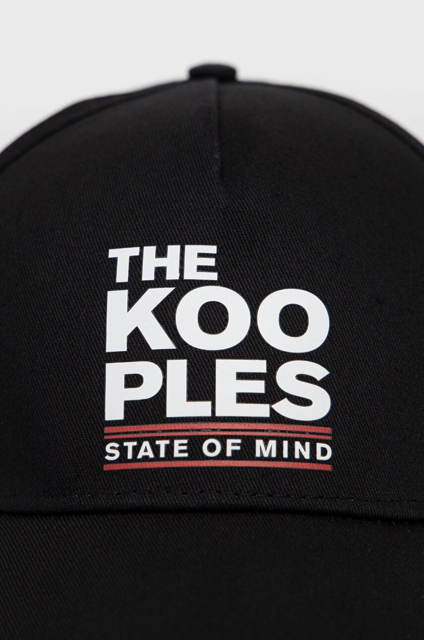 

Бавовняна кепка The Kooples колір чорний з принтом