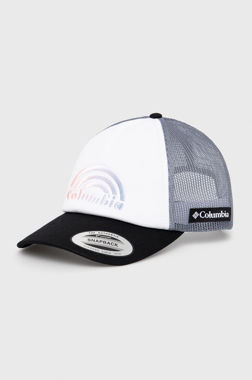 

Шапка Columbia в бяло с десен, Бял