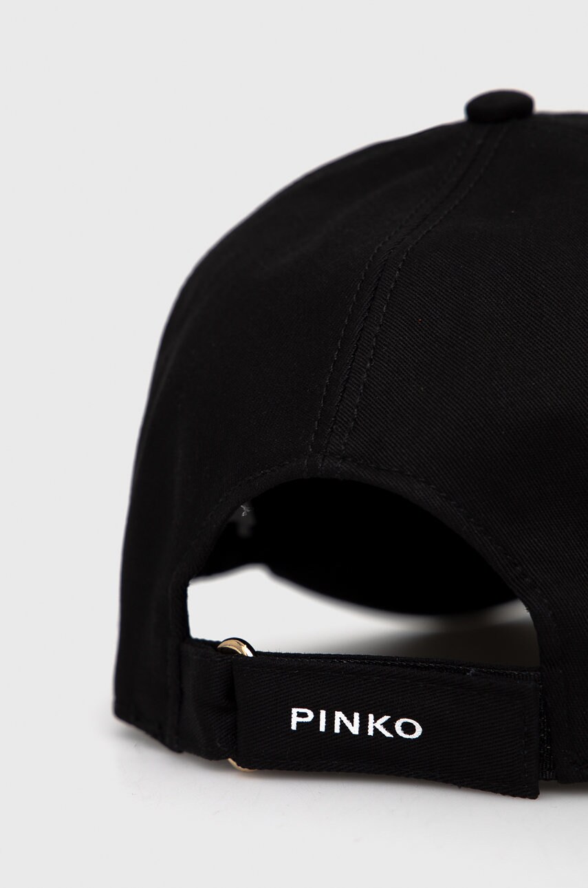 

Кепка Pinko колір чорний гладка