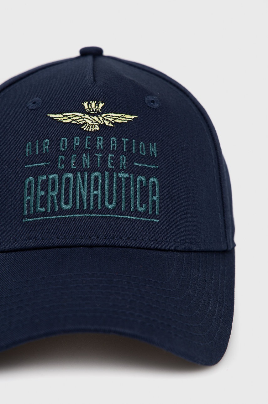 

Бавовняна кепка Aeronautica Militare колір синій з аплікацією
