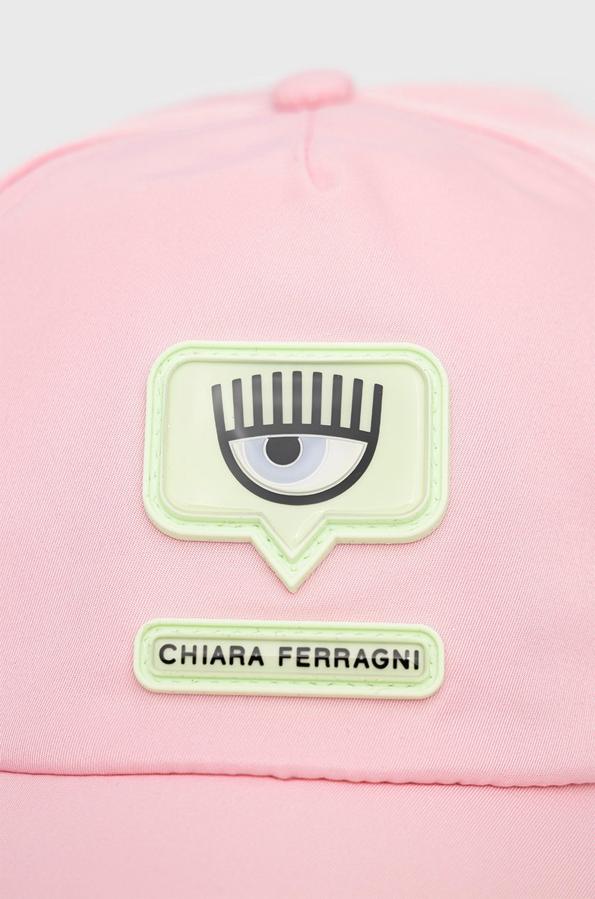 

Шапка Chiara Ferragni колір рожевий з аплікацією