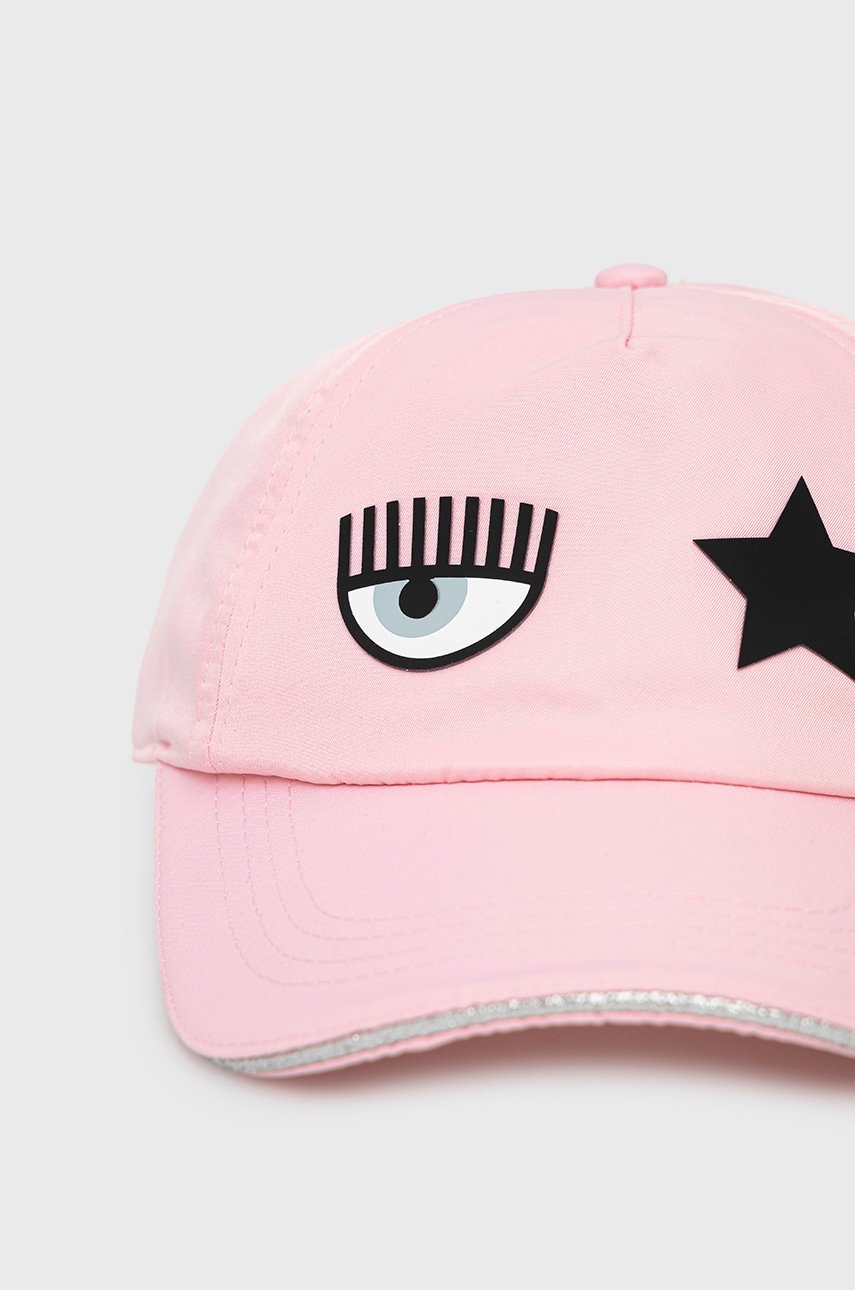 

Кепка Chiara Ferragni цвет розовый с аппликацией