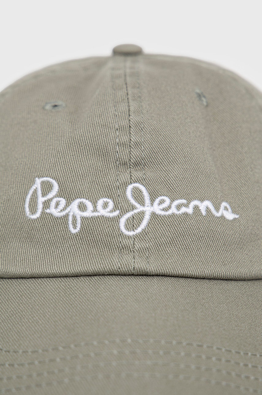 

Бавовняна кепка Pepe Jeans Lucia Cap колір зелений з аплікацією