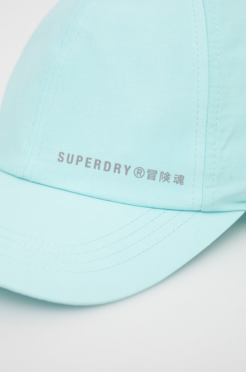

Кепка Superdry колір бірюзовий однотонна