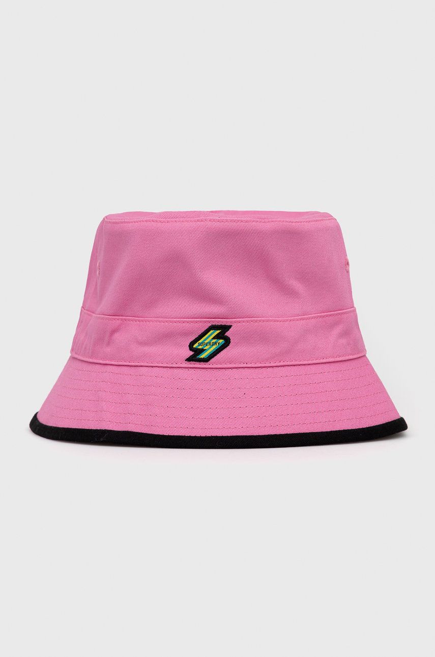 Superdry kapelusz bawełniany kolor fioletowy bawełniany