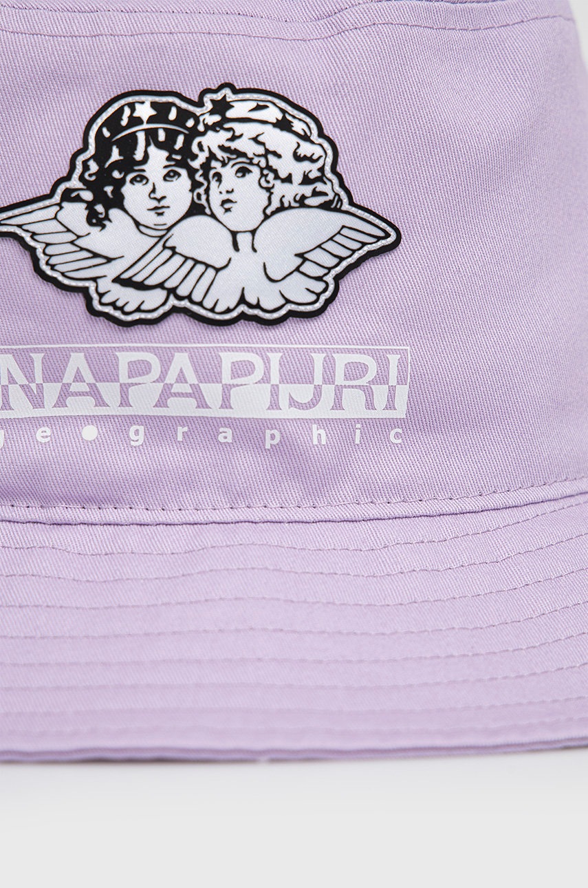 

Бавовняна панама Napapijri Napapijri X Fiorucci колір фіолетовий з бавовни