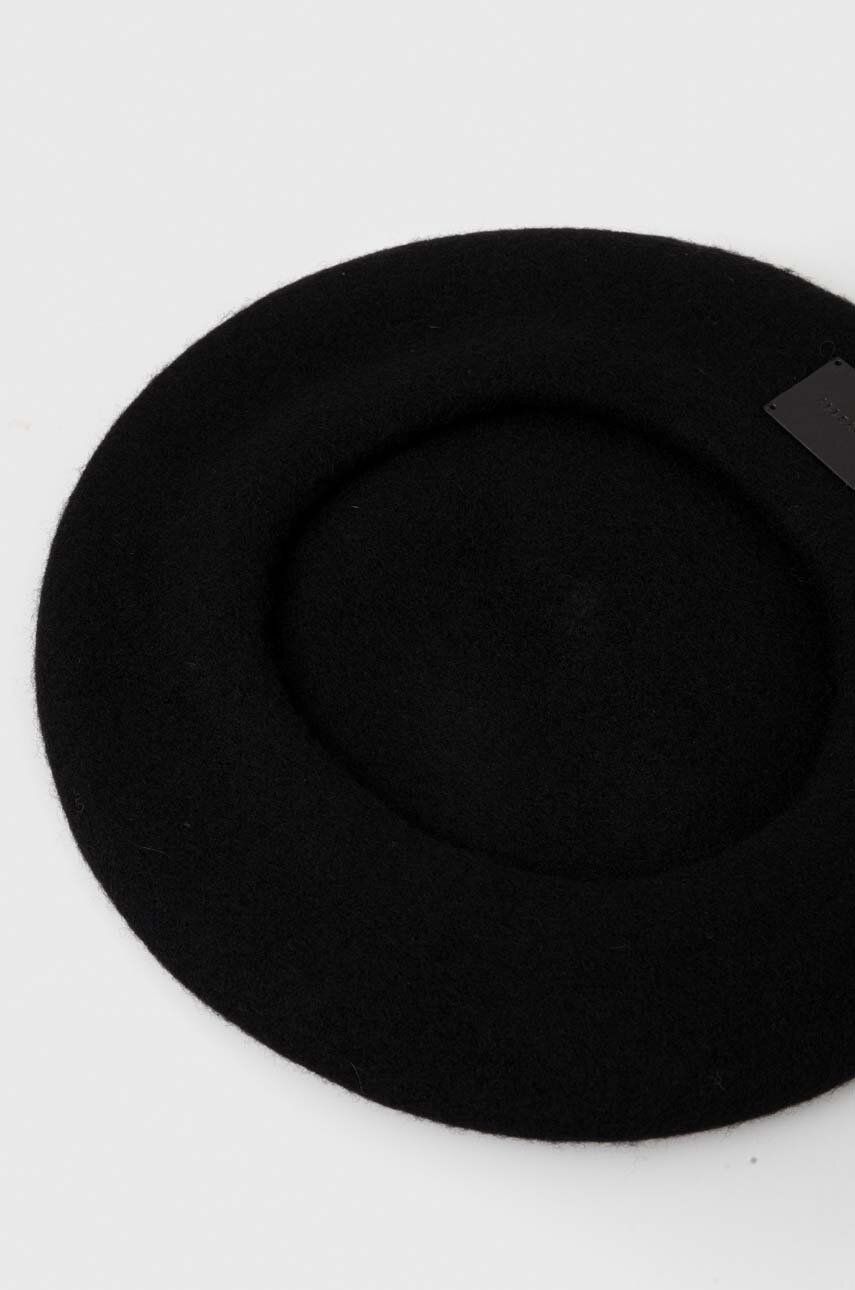 AllSaints beret wełniany kolor czarny wełniany