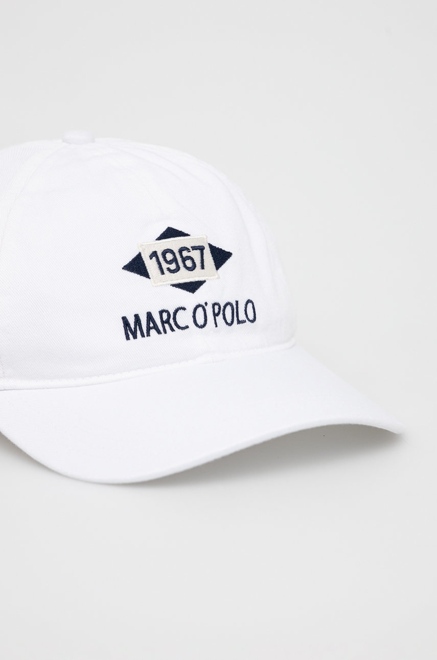 

Бавовняна кепка Marc O'Polo колір білий з аплікацією
