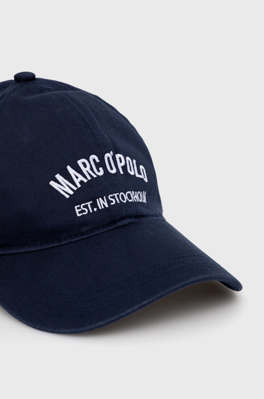

Бавовняна кепка Marc O'Polo колір синій з аплікацією