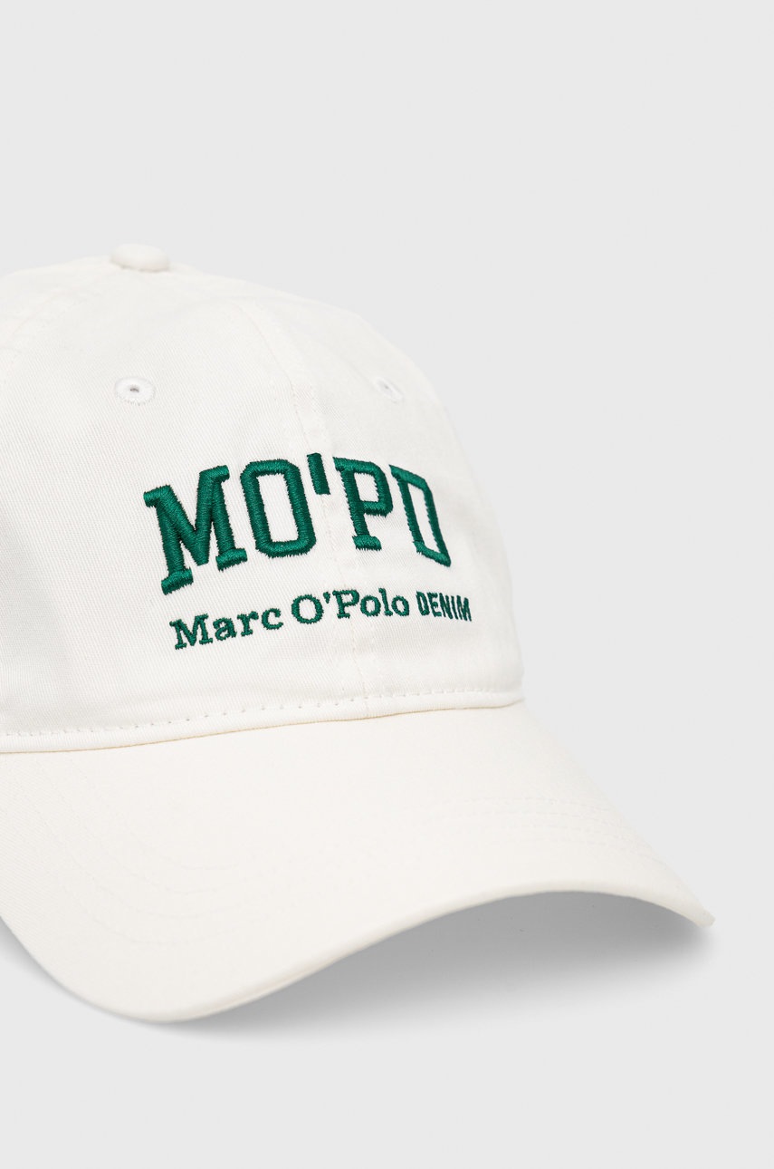 

Хлопковая кепка Marc O'Polo Denim цвет белый с аппликацией