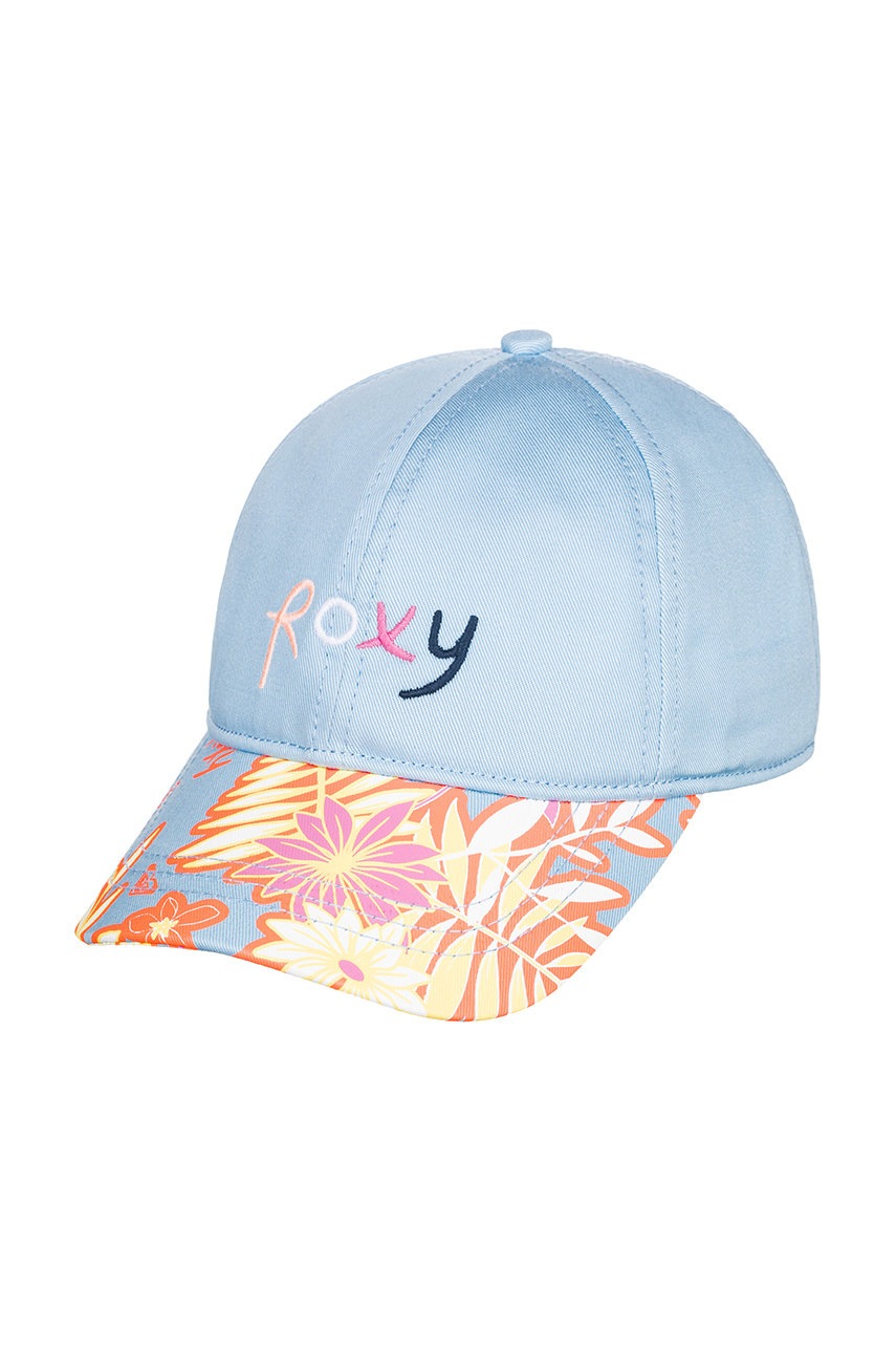 

Детска памучна шапка Roxy с десен, Син