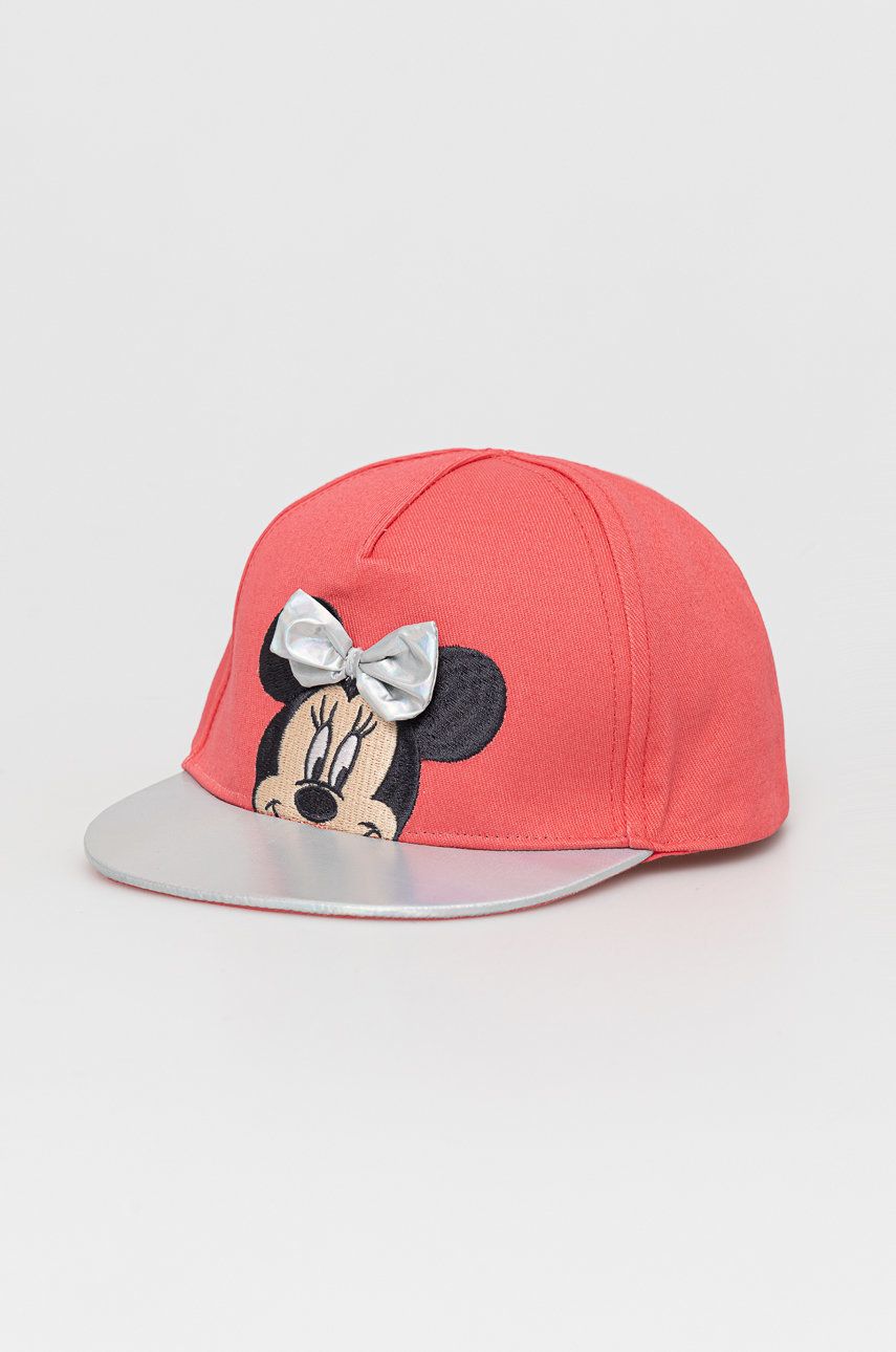 Name it czapka bawełniana dziecięca x Disney kolor różowy z aplikacją