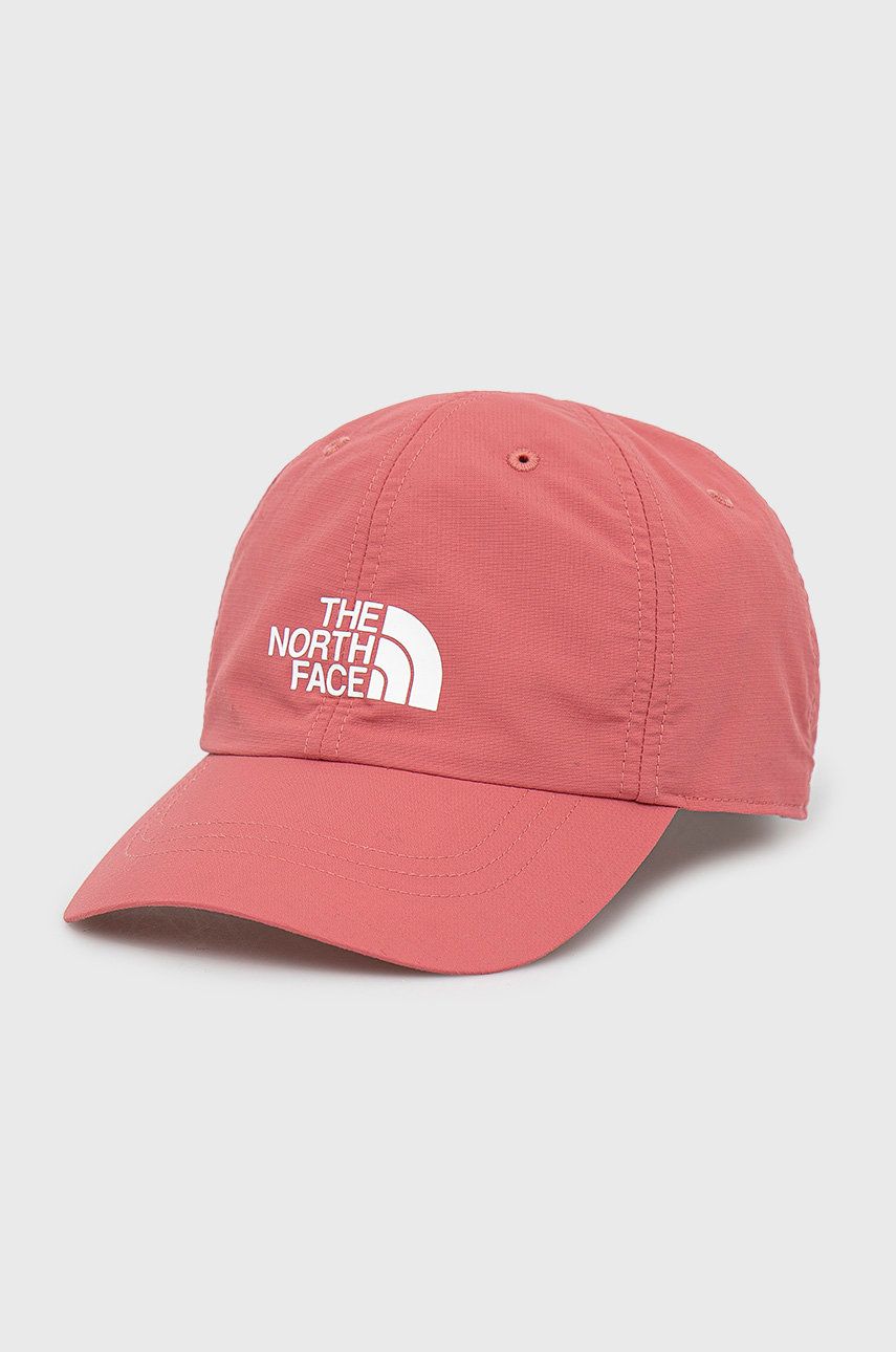 The North Face czapka dziecięca kolor różowy z nadrukiem