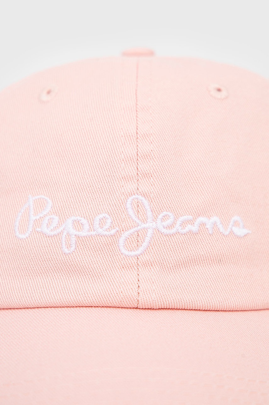 Детская кепка Pepe Jeans цвет розовый однотонная