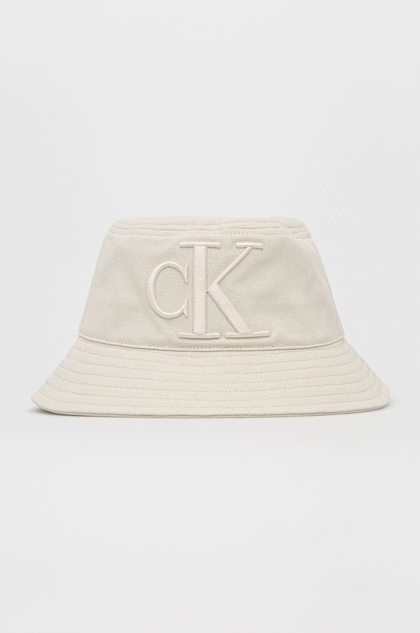 Calvin Klein Jeans kapelusz bawełniany dziecięcy kolor beżowy bawełniany
