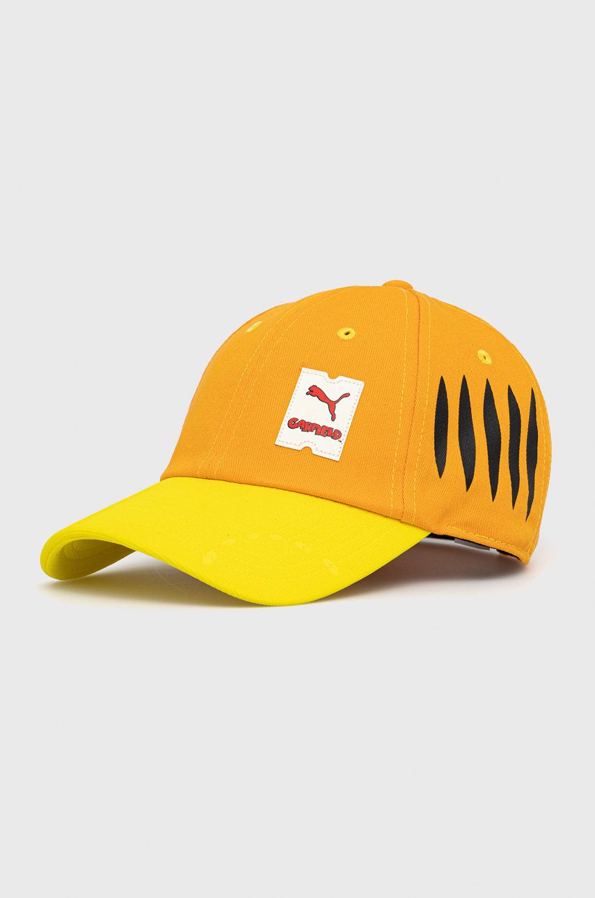 Puma czapka Puma x Garfield kolor pomarańczowy wzorzysta