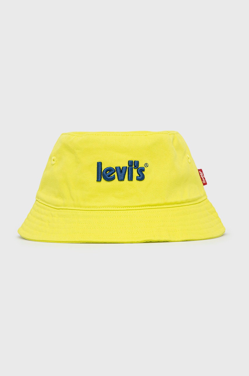 

Детска памучна капела Levi's в зелено от памук, Зелен