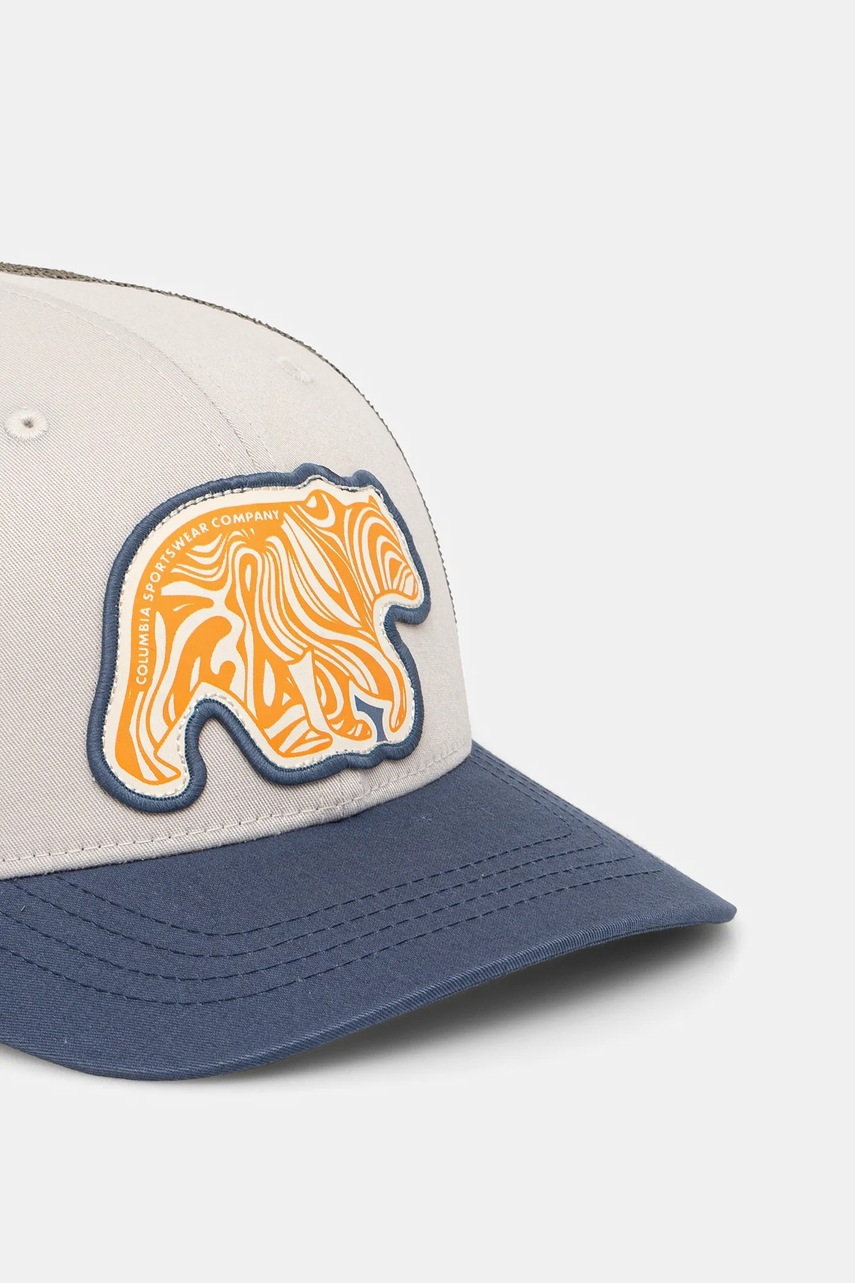 Детская шапка Columbia цвет бежевый с аппликацией