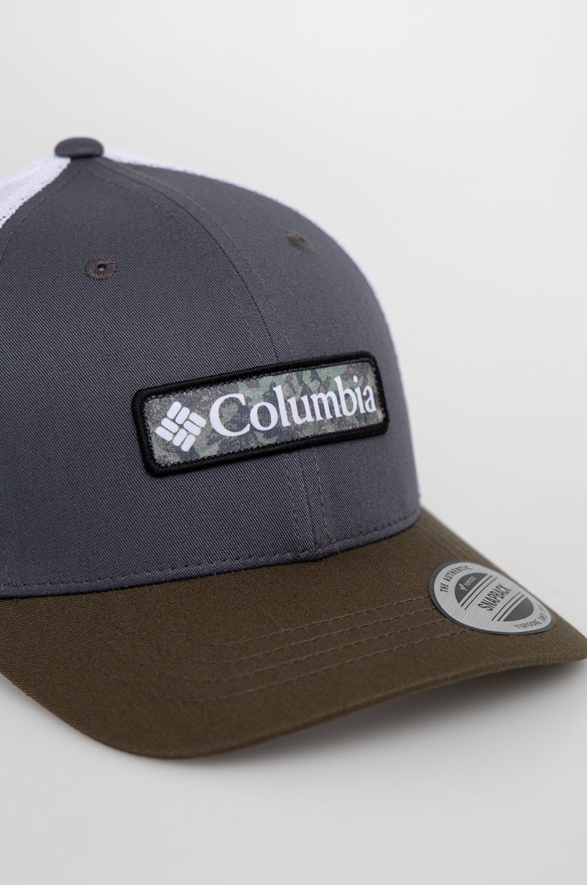

Дитяча шапка Columbia колір зелений з аплікацією