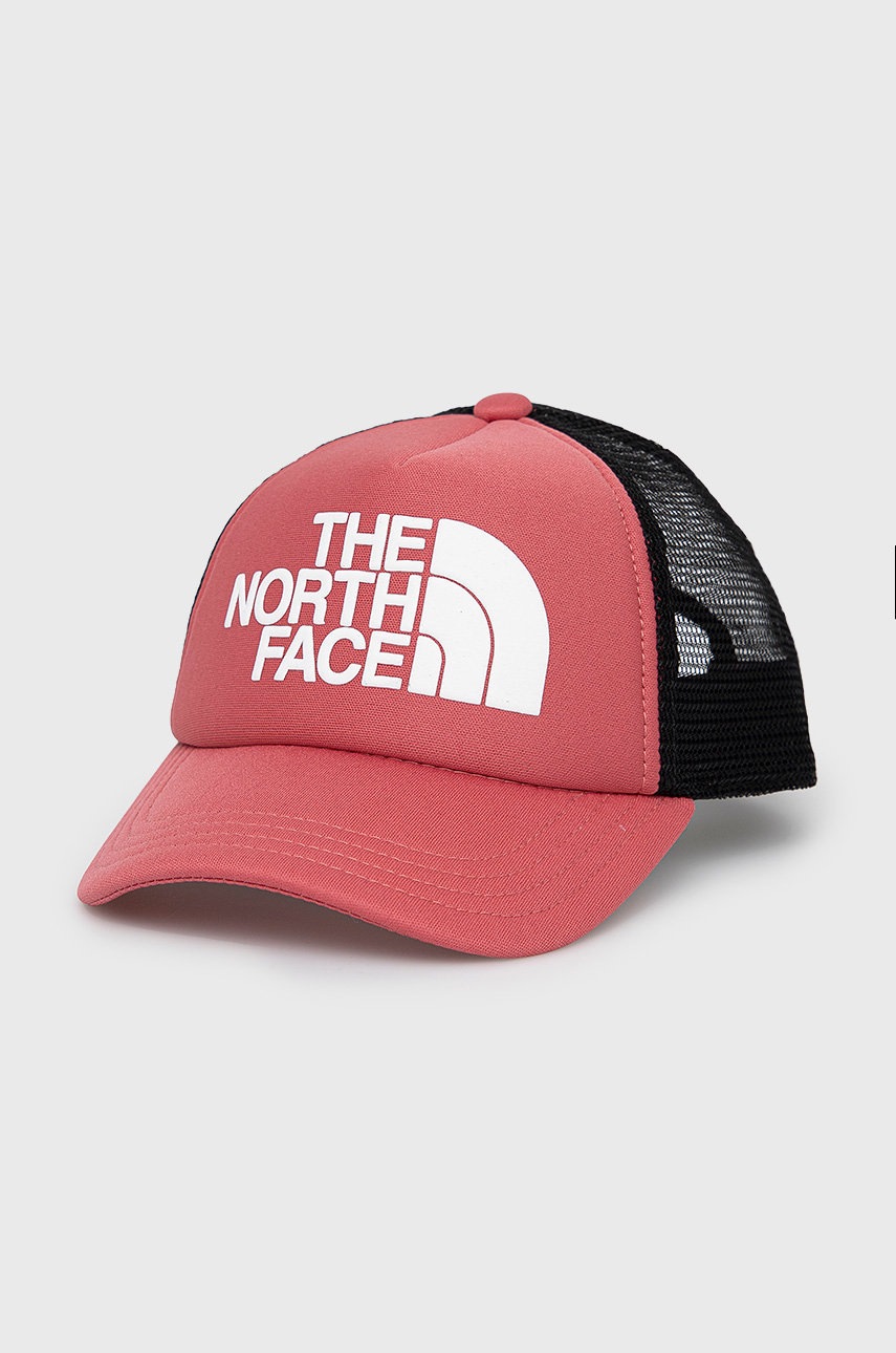

Детска шапка The North Face в розово с апликация, Розов