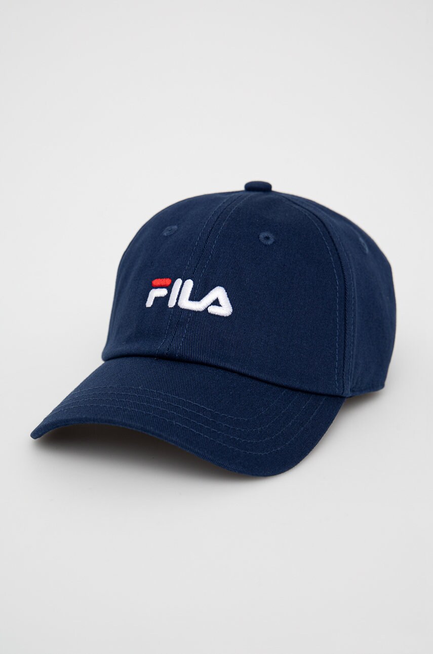 

Дитяча кепка Fila колір синій з аплікацією
