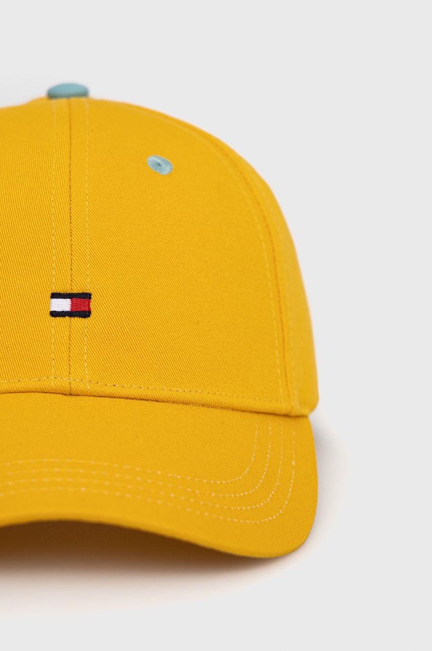 

Детская хлопковая кепка Tommy Hilfiger цвет жёлтый