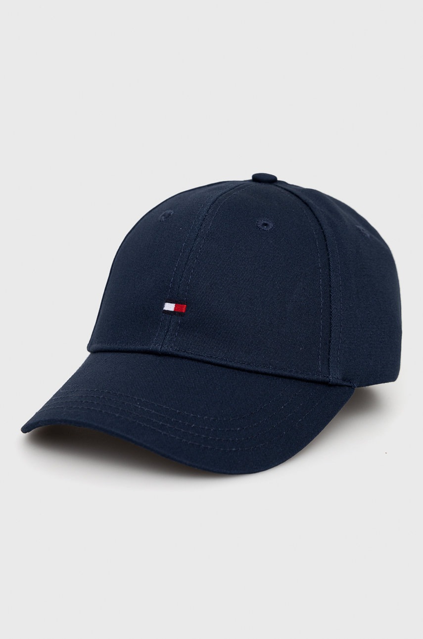 

Детска памучна шапка Tommy Hilfiger в тъмносиньо, Тъмносин