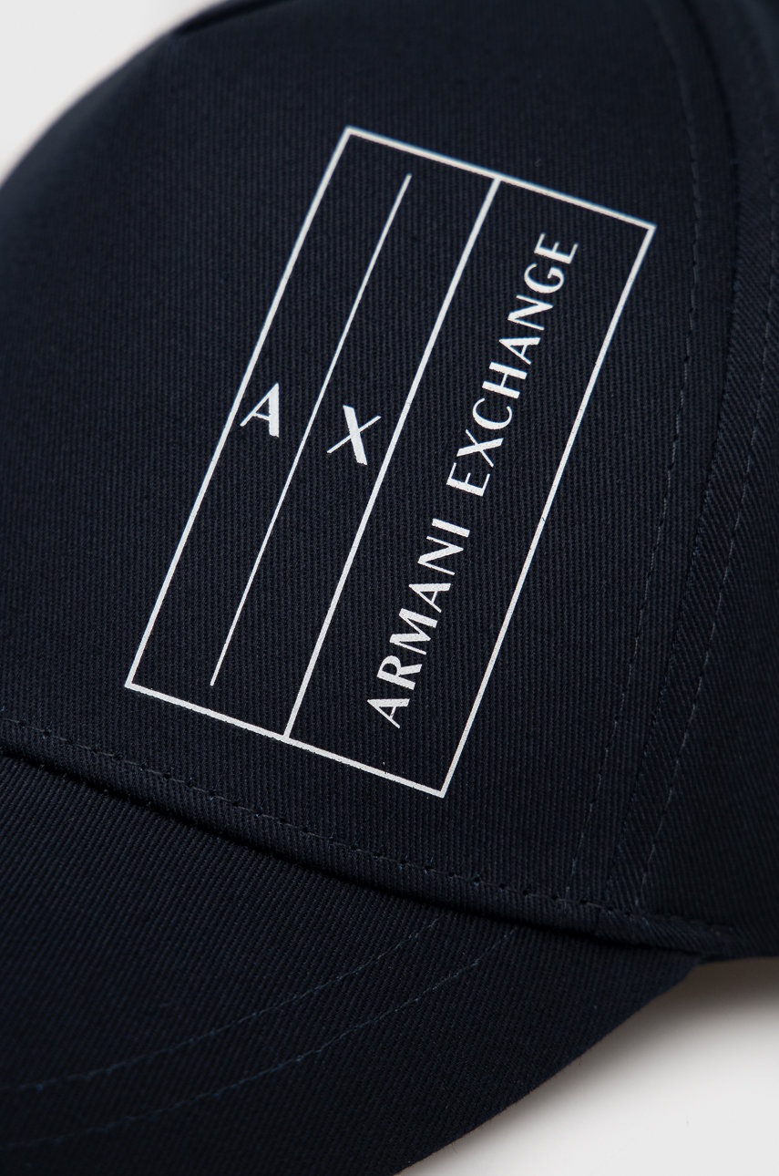 

Хлопковая кепка Armani Exchange цвет синий с принтом
