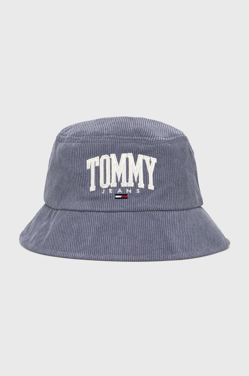 Manšestrový klobouok Tommy Jeans fialová barva - fialová -  10% Polyamid