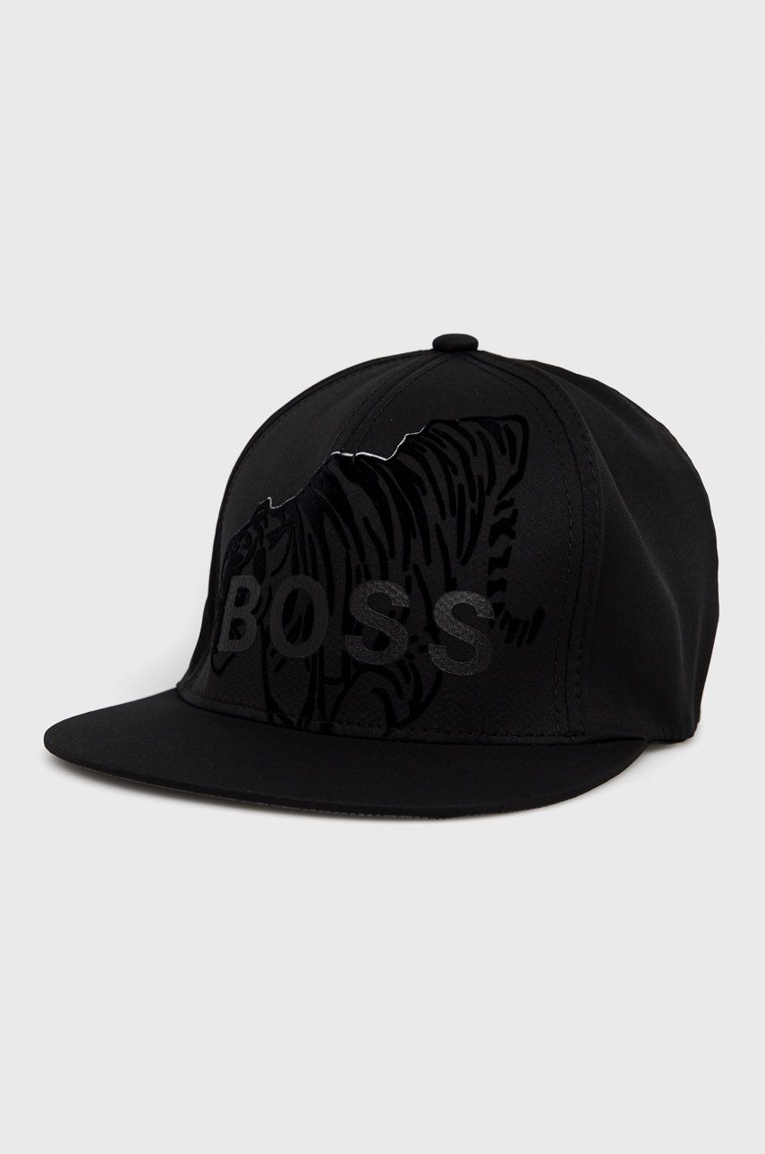 Boss Căciulă Athleisure culoarea negru, cu imprimeu 2022 ❤️ Pret Super answear imagine noua 2022