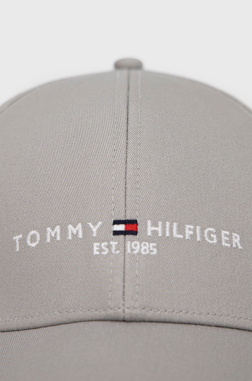 

Бавовняна кепка Tommy Hilfiger колір сірий однотонна