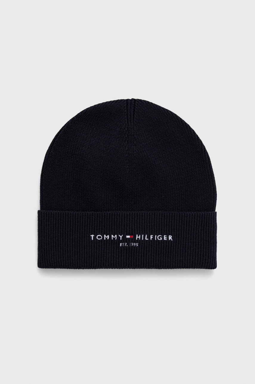 

Памучна шапка Tommy Hilfiger в тъмносиньо от памук, Тъмносин
