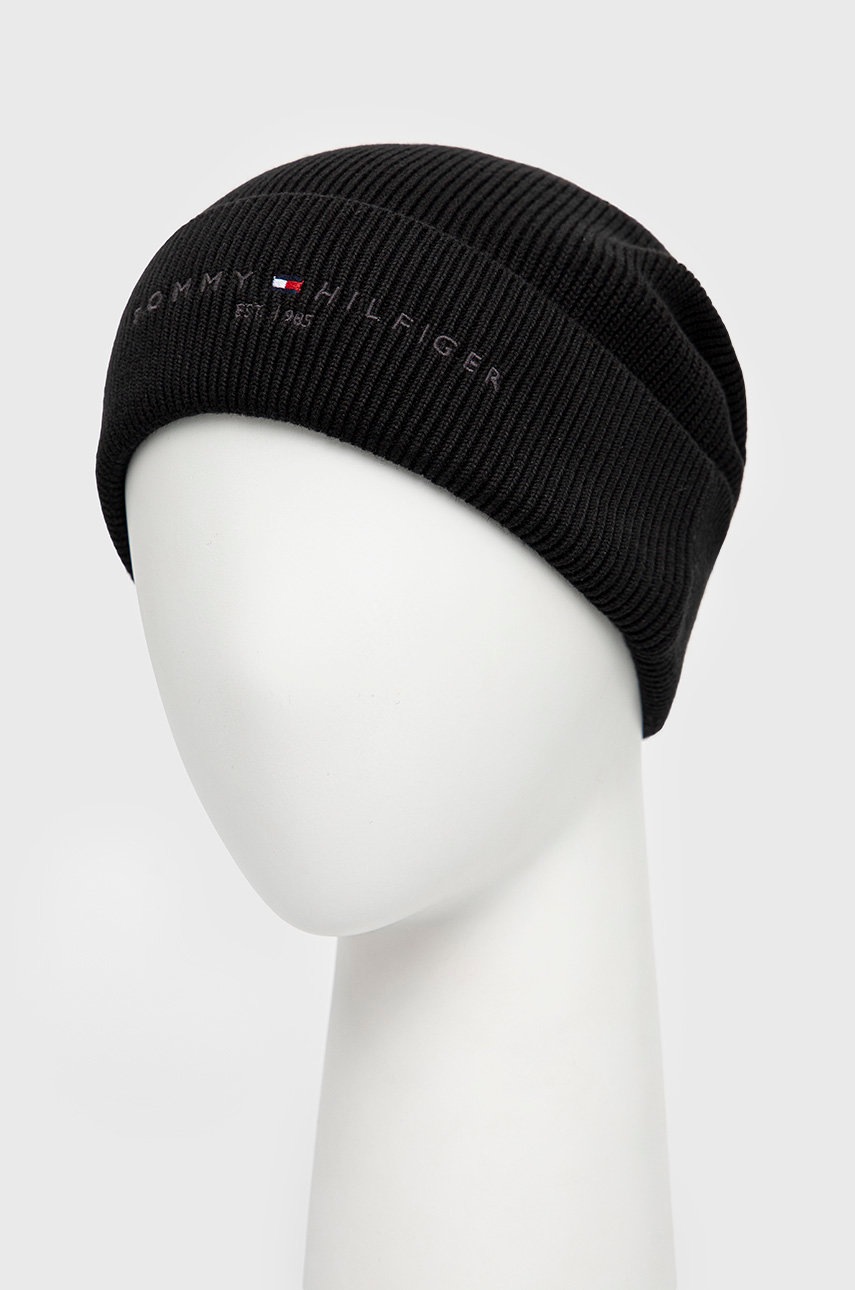 

Бавовняна шапка Tommy Hilfiger колір чорний з бавовни