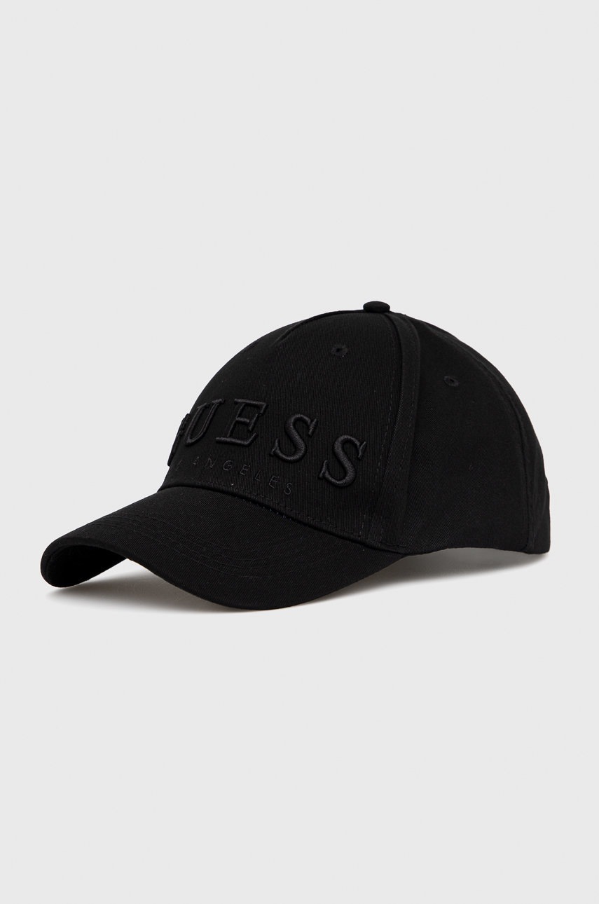 

Кепка Guess колір чорний візерунок