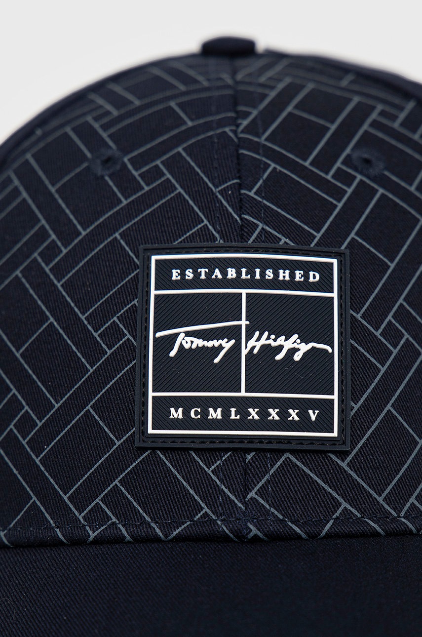 

Бавовняна кепка Tommy Hilfiger колір синій з аплікацією