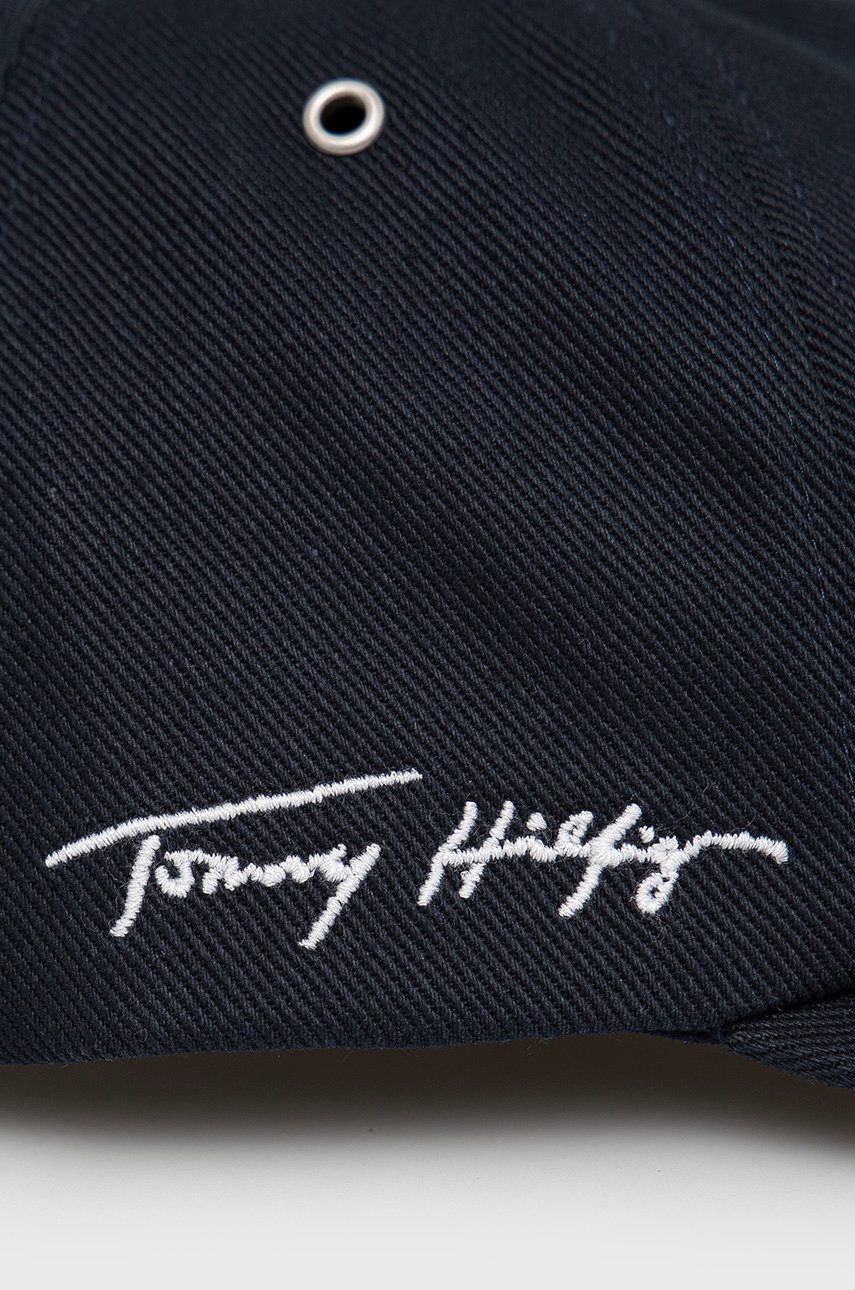 

Бавовняна кепка Tommy Hilfiger колір синій однотонна
