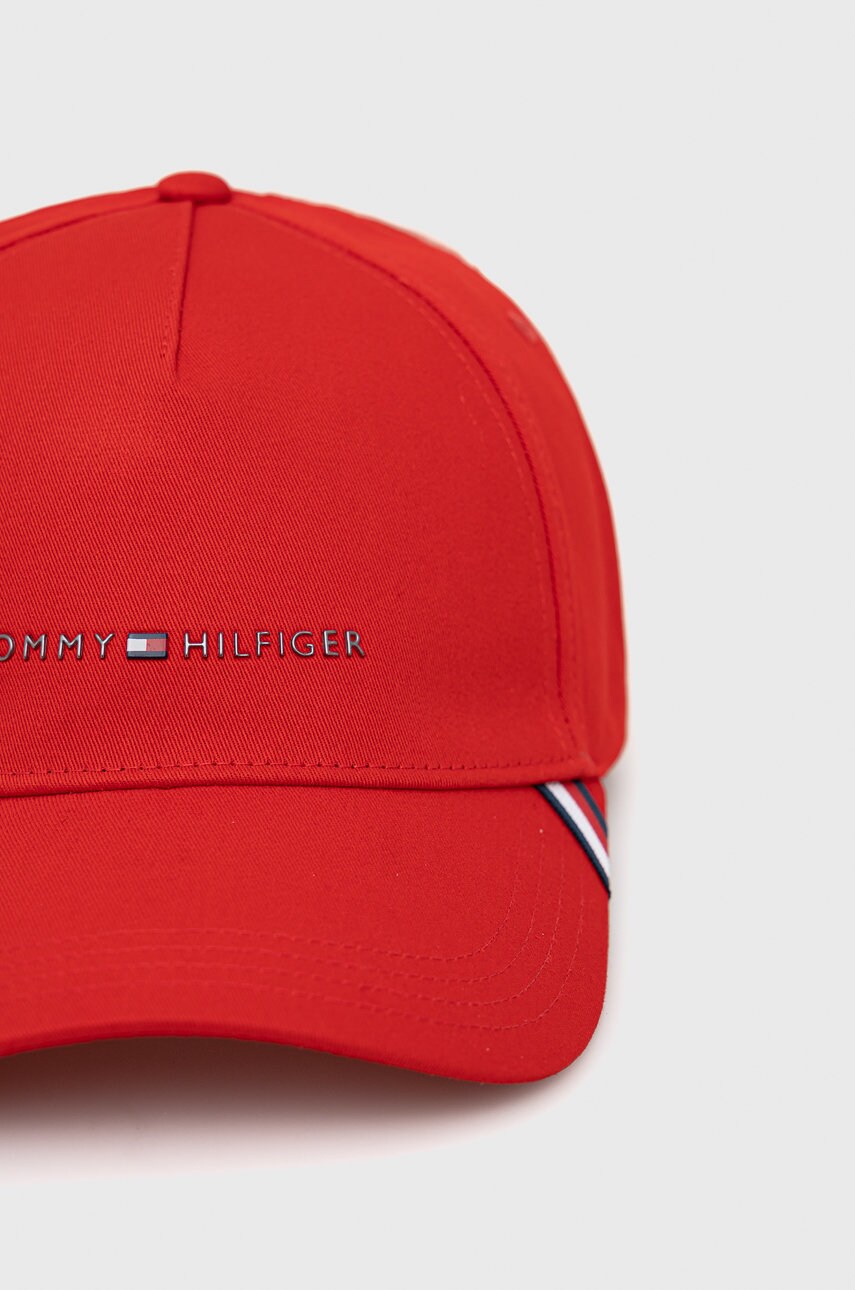 

Бавовняна кепка Tommy Hilfiger 1985 колір червоний з аплікацією