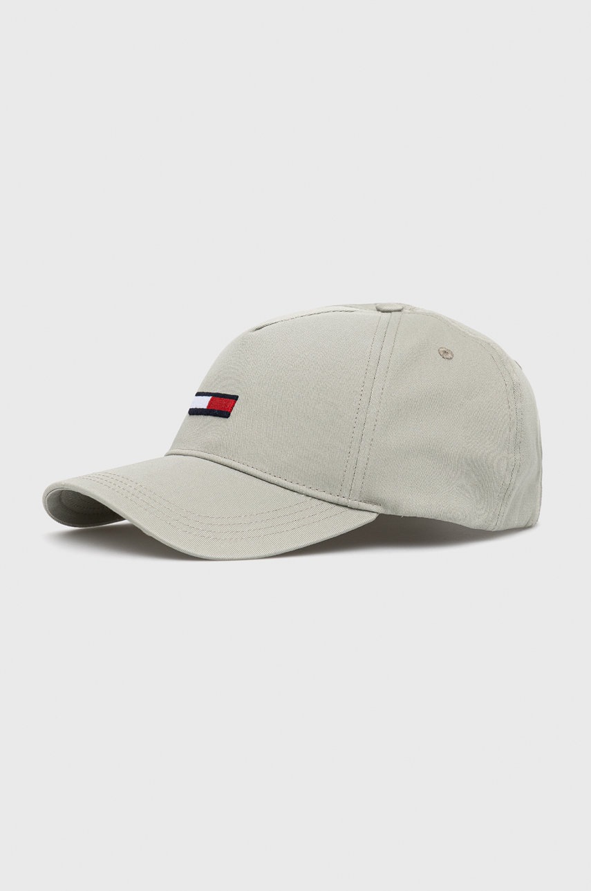 

Шапка Tommy Jeans в сиво с апликация, Сив