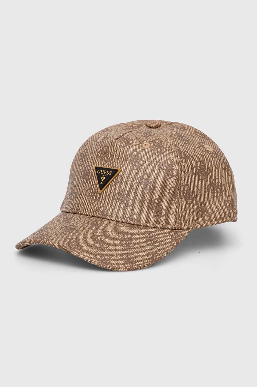 

Шапка Guess цвет бежевый узор