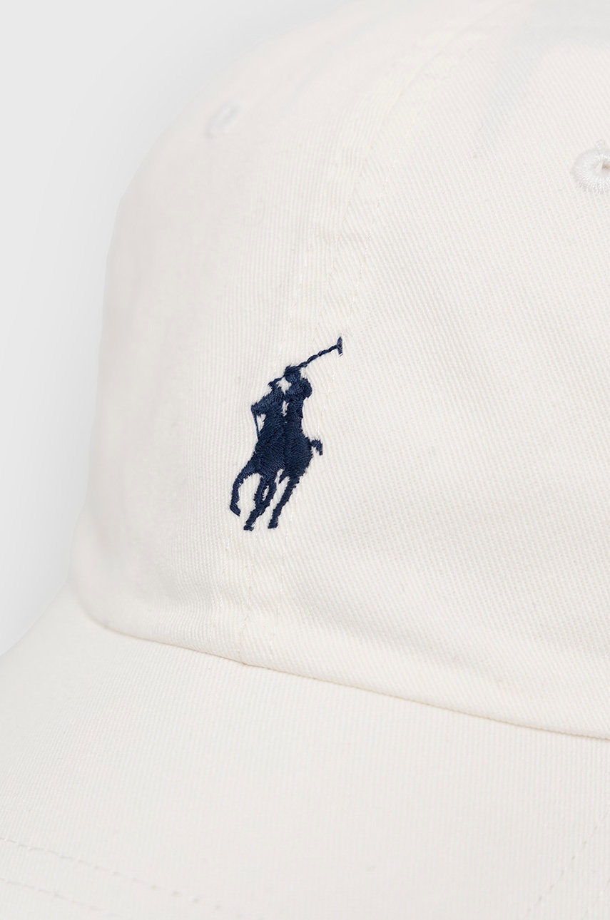 

Хлопковая кепка Polo Ralph Lauren цвет белый гладкая