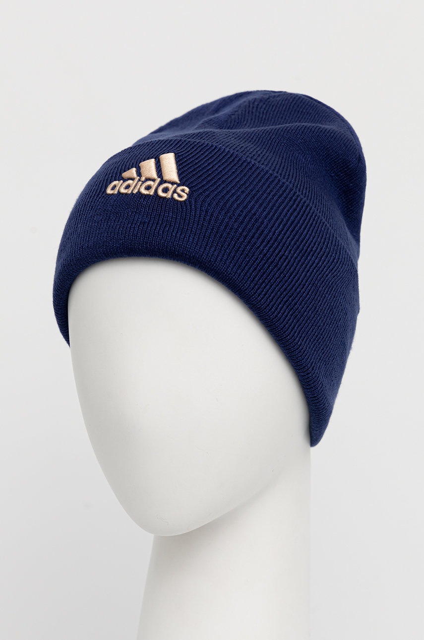 

Шапка adidas цвет синий из тонкого трикотажа